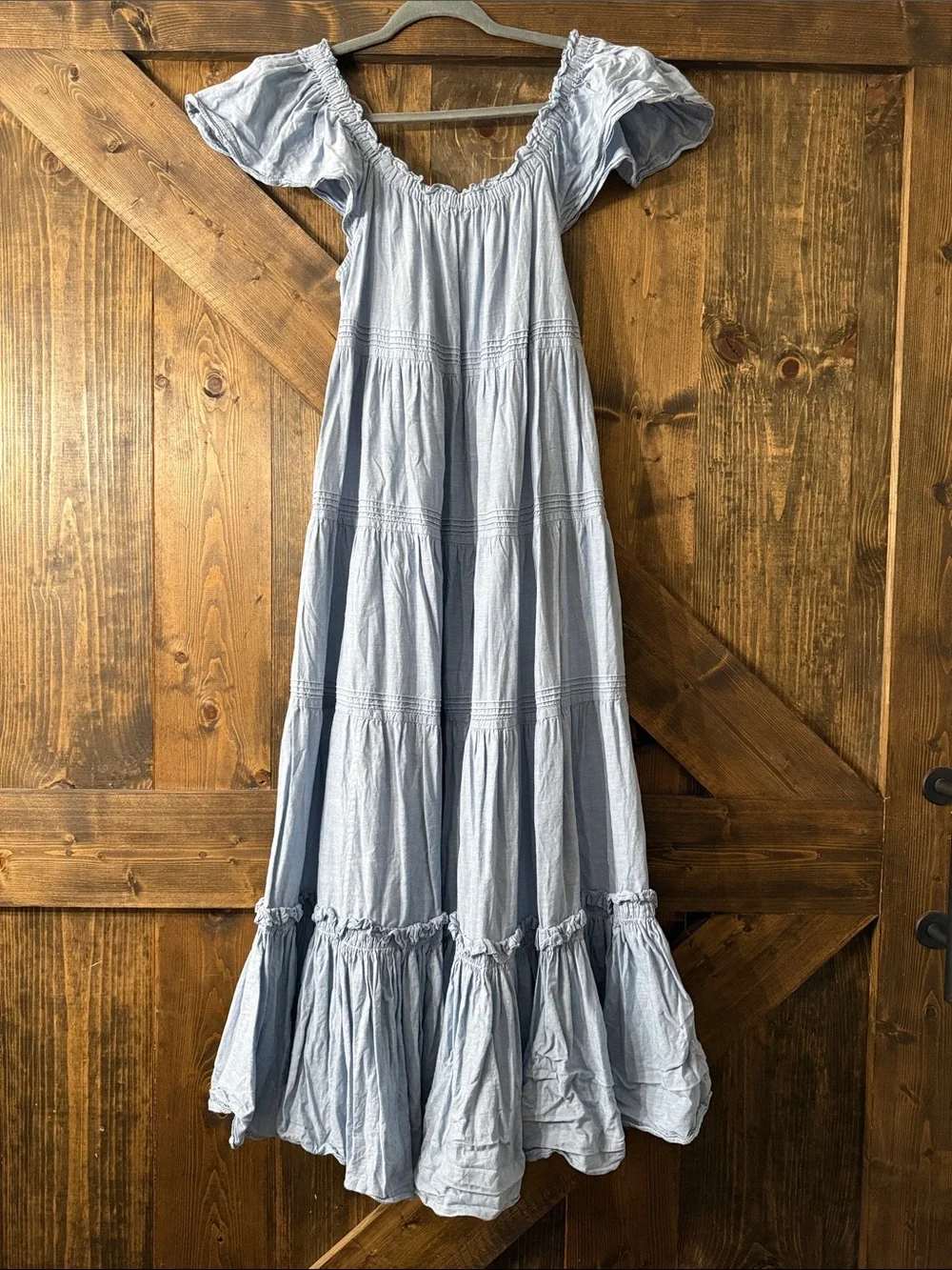 THE GREAT. Nightingale Smocked Tiered Midi Dress - Picture 3 of 10